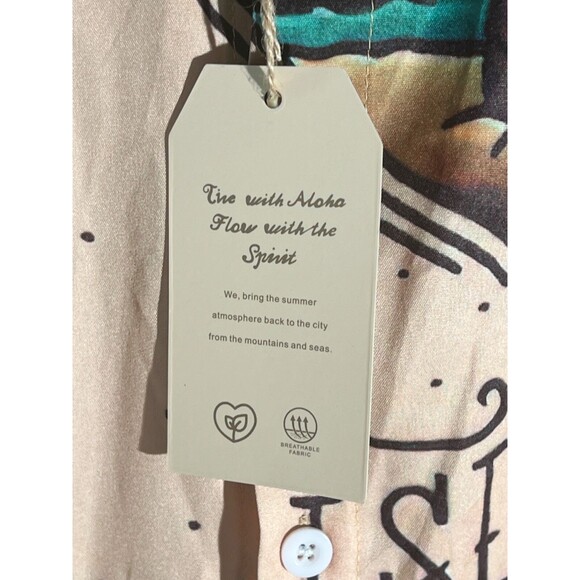 Hawalili  Men’s Size 2XL Hawaiian Shirt Hula Girl Palm Trees Island Love NWT - Picture 4 of 8